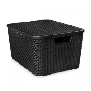 Caixa rattan 15 L preto