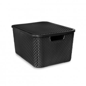 Caixa rattan 7 L preto