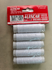 Linha de costura branca c/5